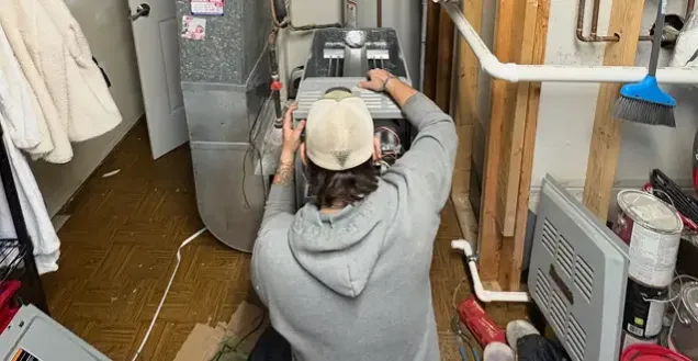 HVAC team installing equipment